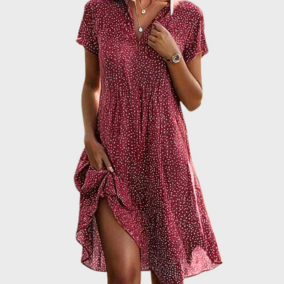 Pippa | Short-Sleeved Midi Shirt Dress