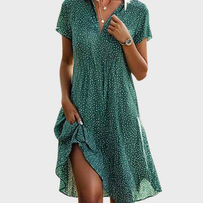 Pippa | Short-Sleeved Midi Shirt Dress