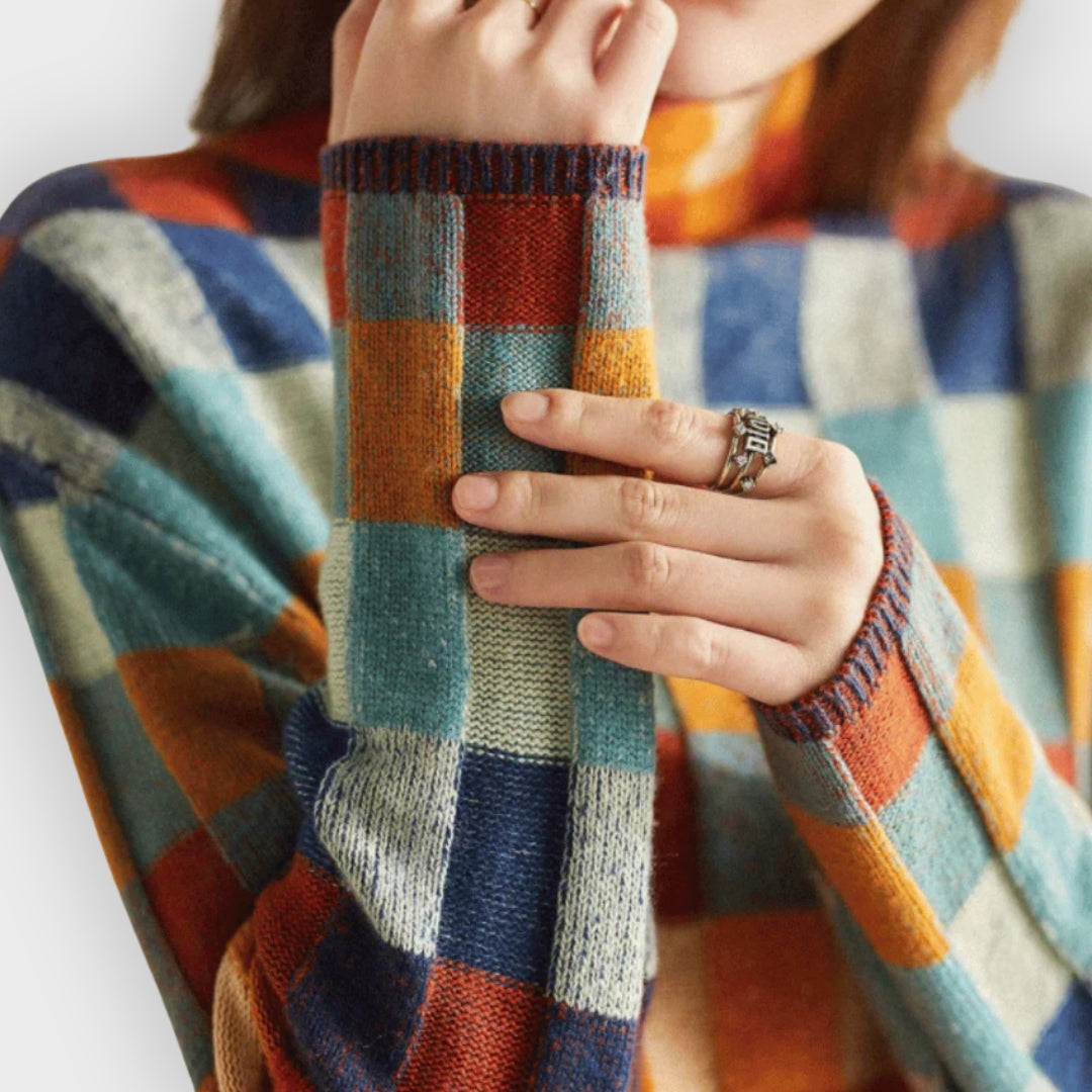 Josephine | Cashmere Patchwork Turtleneck