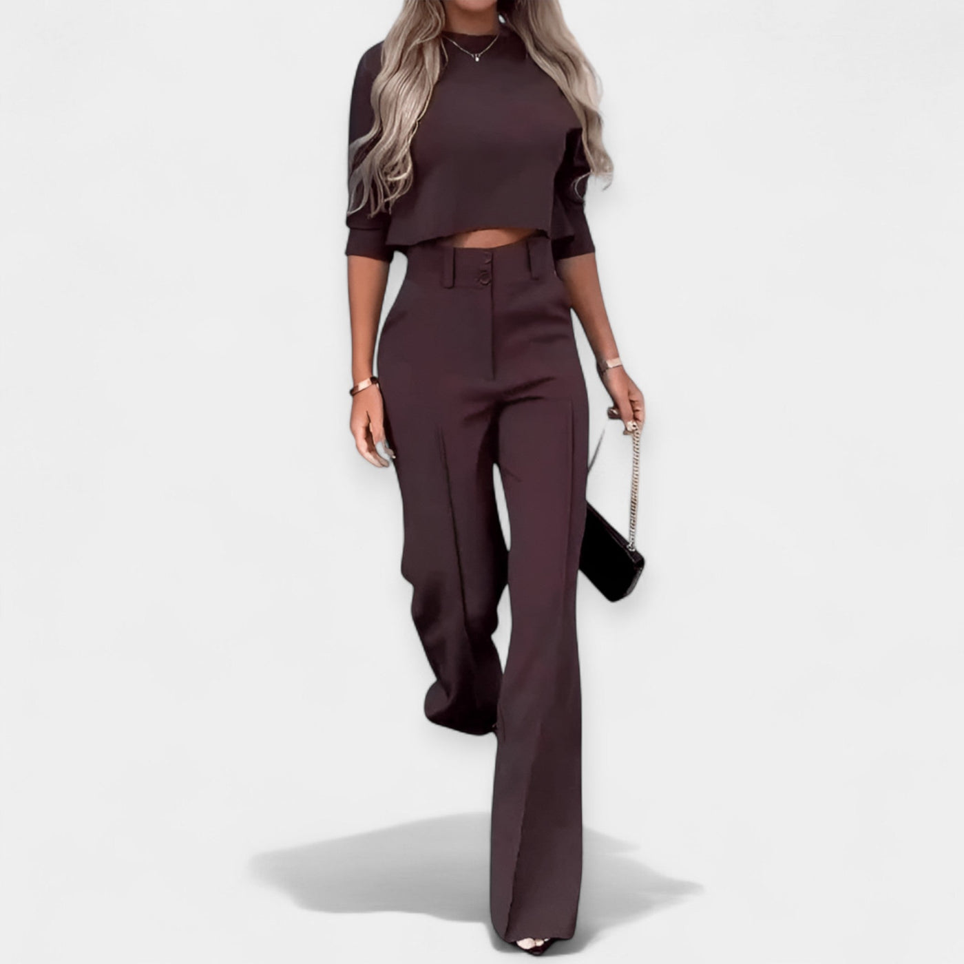 AlexandrineFortescue | Elegant Crop Top and Trousers