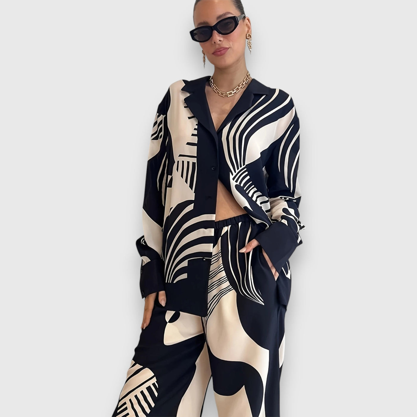 Amelia | Two-Piece Geometric Elegant Design Ensemble