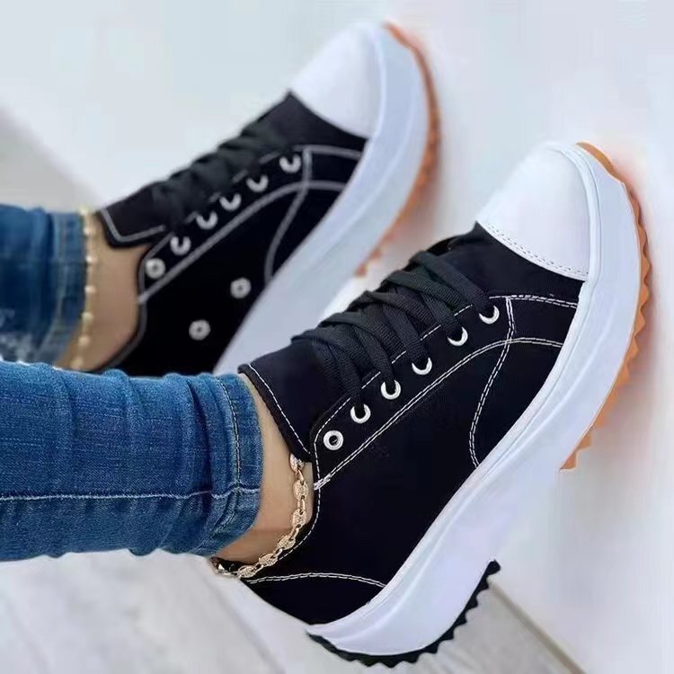 Betsy | Platform Sneakers - Canvas Upper