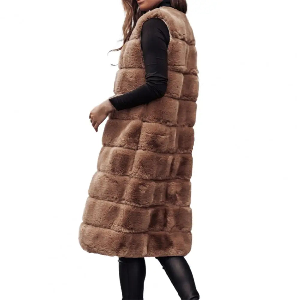 Peyton | Faux Fur Vest - Long Sleeveless