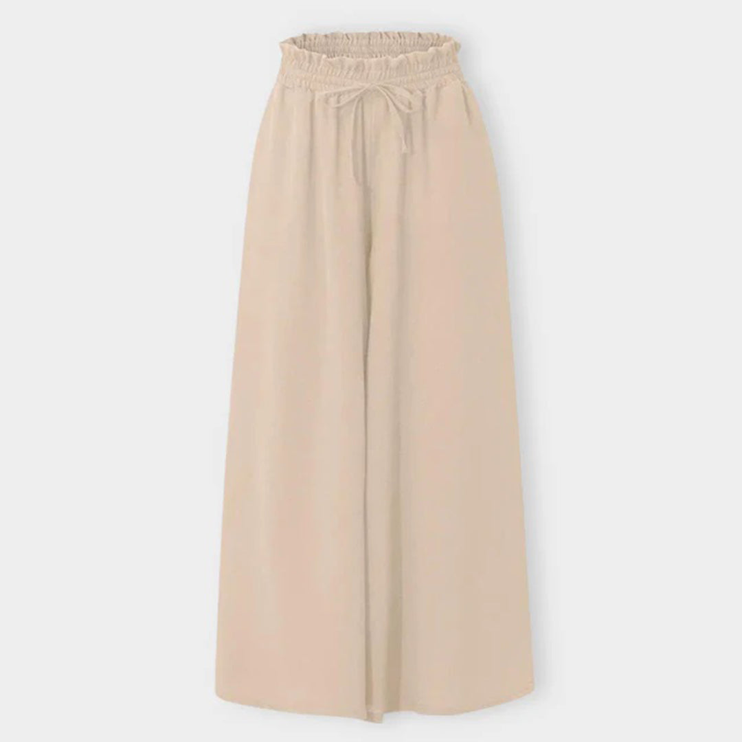 Women's Maxi Skirt - High Waist - Elastic Drawstring - Lightweight Flowing Design with Pockets