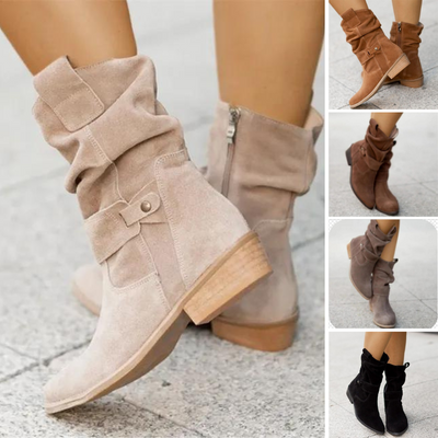 Ella | Low Heeled Boots With Side Zippers