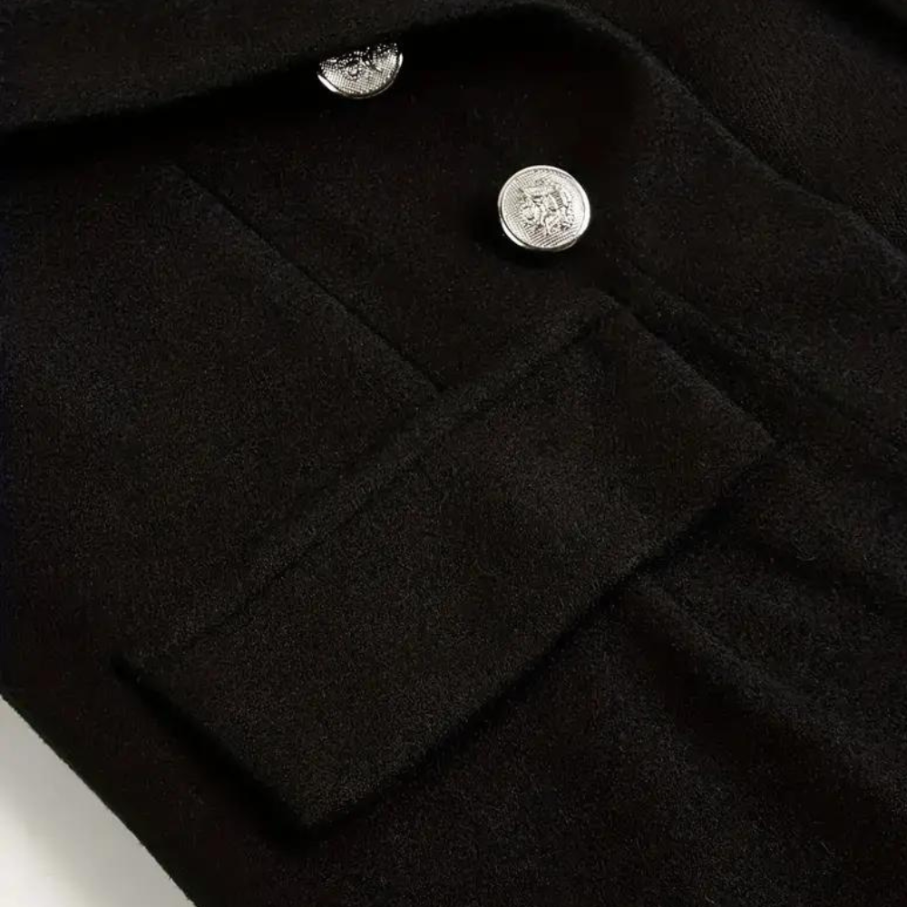 Casual Blazer with Front Buttons in Black - Stylish and Versatile