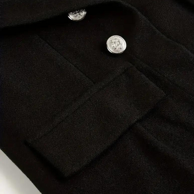 Casual Blazer with Front Buttons in Black - Stylish and Versatile