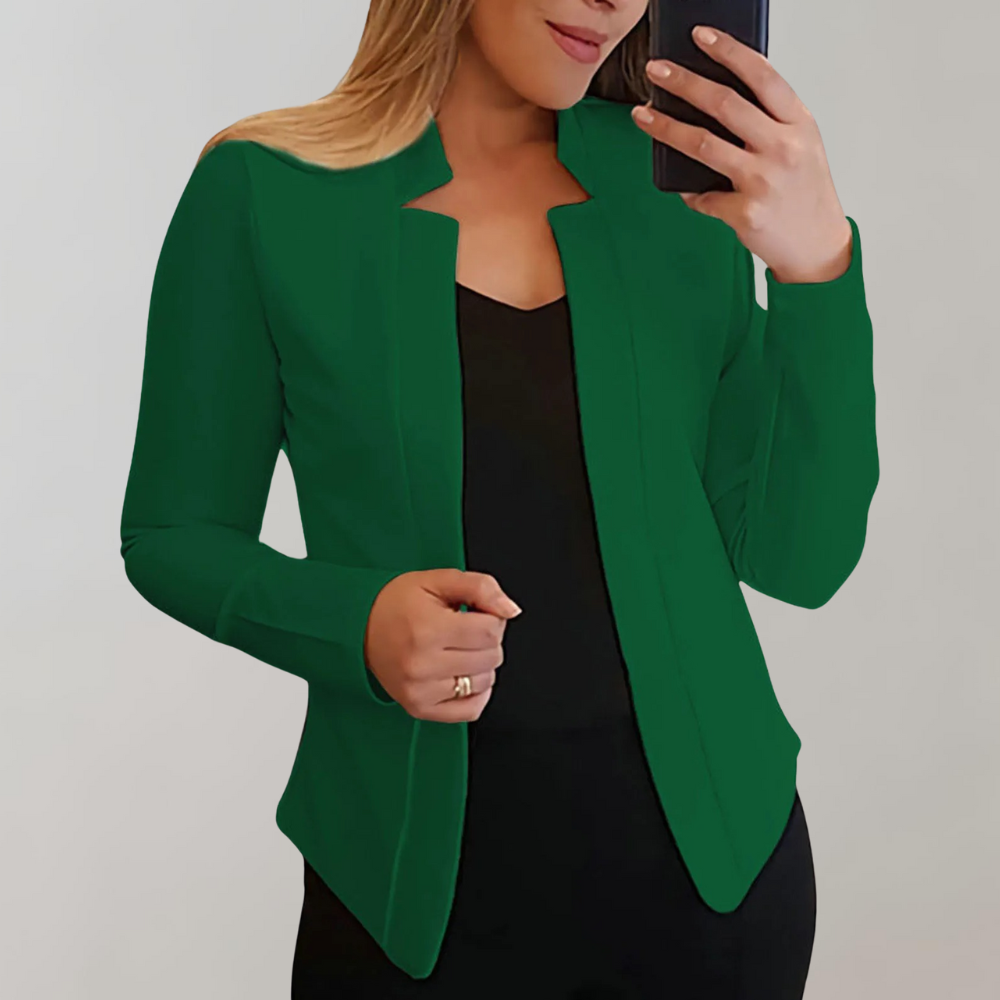 Women's Blazer - Tailored Fit - Open Front - Notched Lapel - Full Sleeve Versatile Wear
