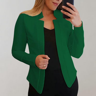 Women's Blazer - Tailored Fit - Open Front - Notched Lapel - Full Sleeve Versatile Wear