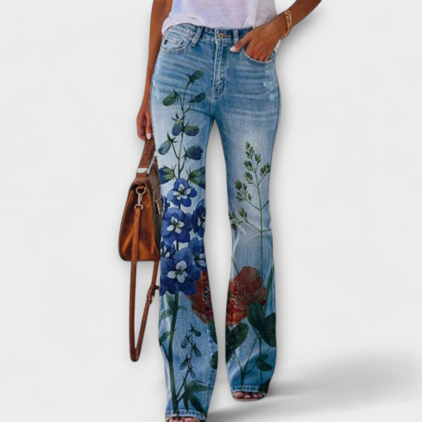 Alex | Floral Patterned Wide Leg Trousers