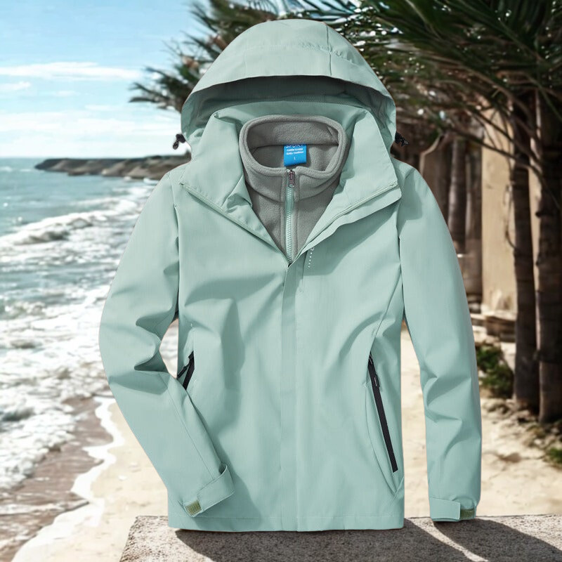 Women’s Outdoor Jacket – 3-in-1 Weather Resistant – Removable Fleece Liner – Adjustable Hood