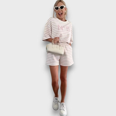 Rowan | Striped Blouse and Shorts Set