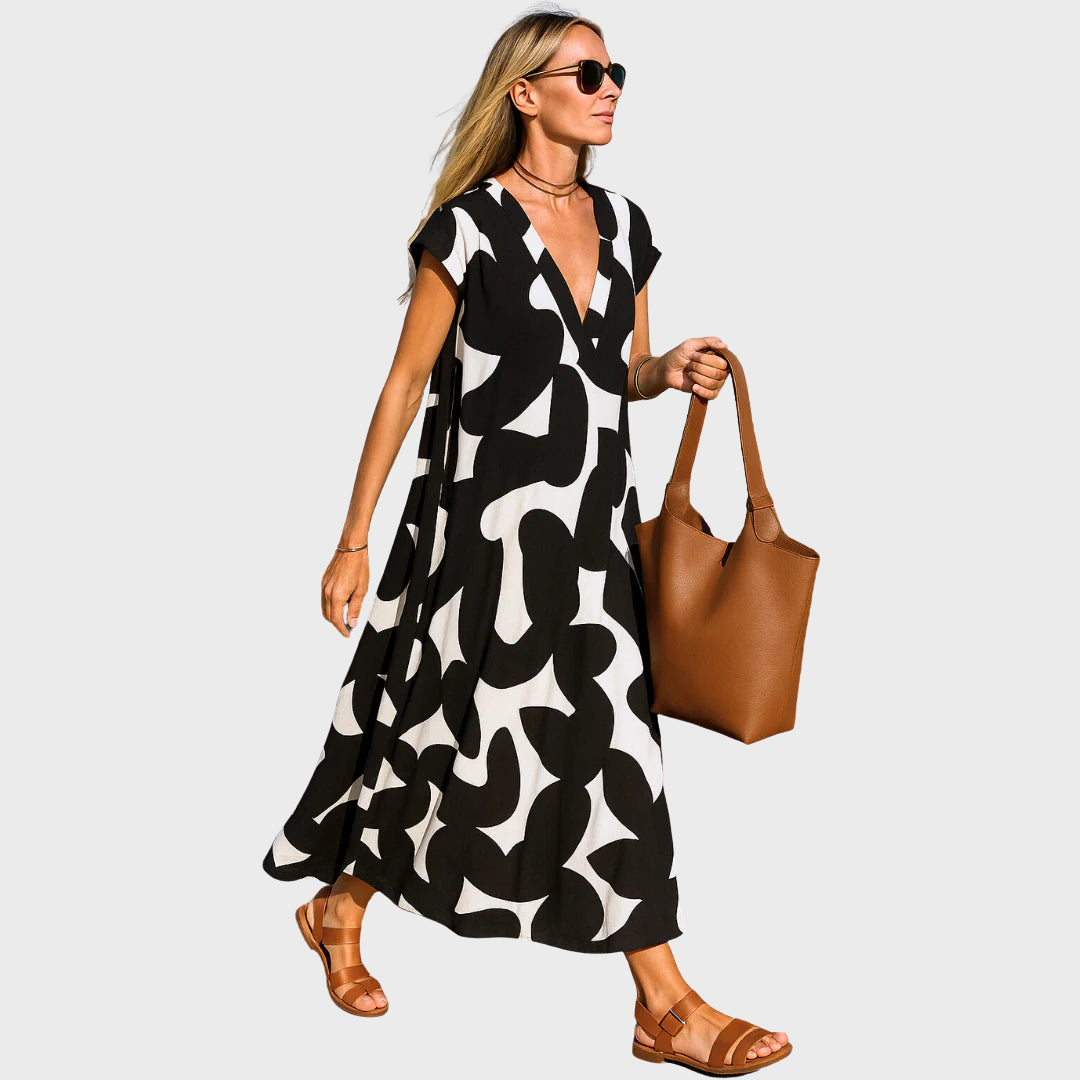 Charlotte | Elegant Flowing V-Neck Dress