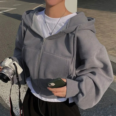 Edie | Hooded Jacket – Plush Texture