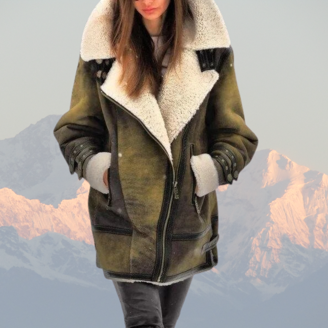 Alina | Shearling Aviator Jacket