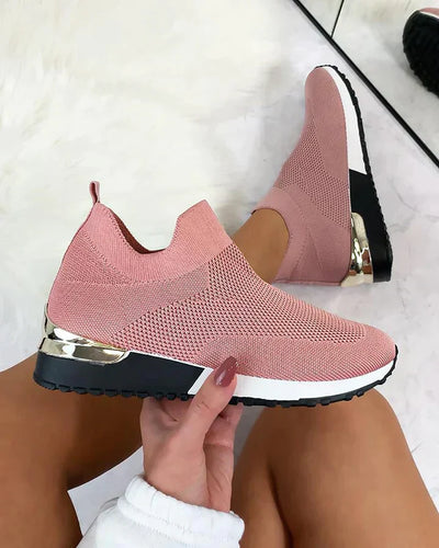 Khadija | High-Top Orthopedic Sneakers - Slip-On Knit Upper