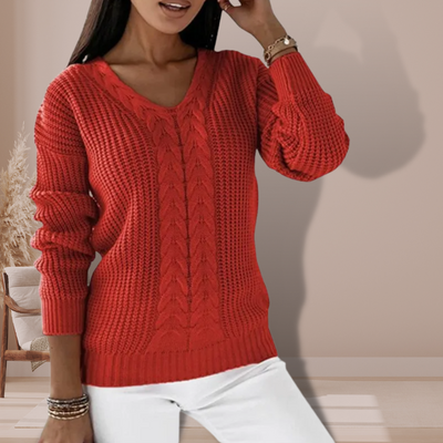 Scarlett | V-neck Knitted Pullover