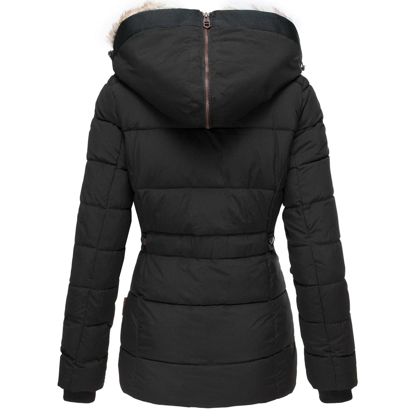 Women’s Down Puffer Jacket with Faux Fur Hood – Warm, Waterproof & Insulated Winter Coat