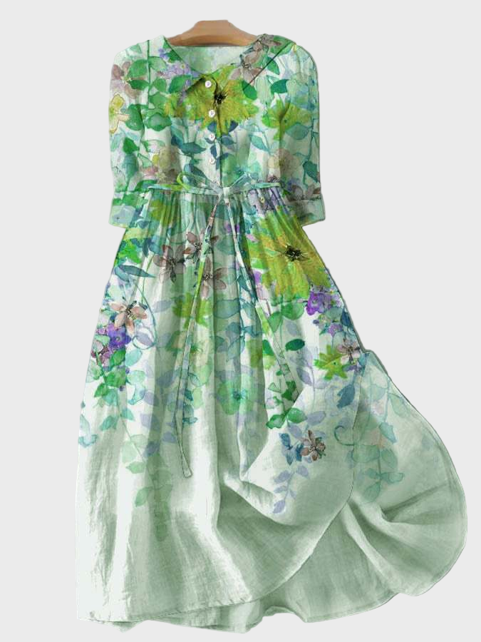 Amelia Rose Clarke | Watercolour Garden Party Dress