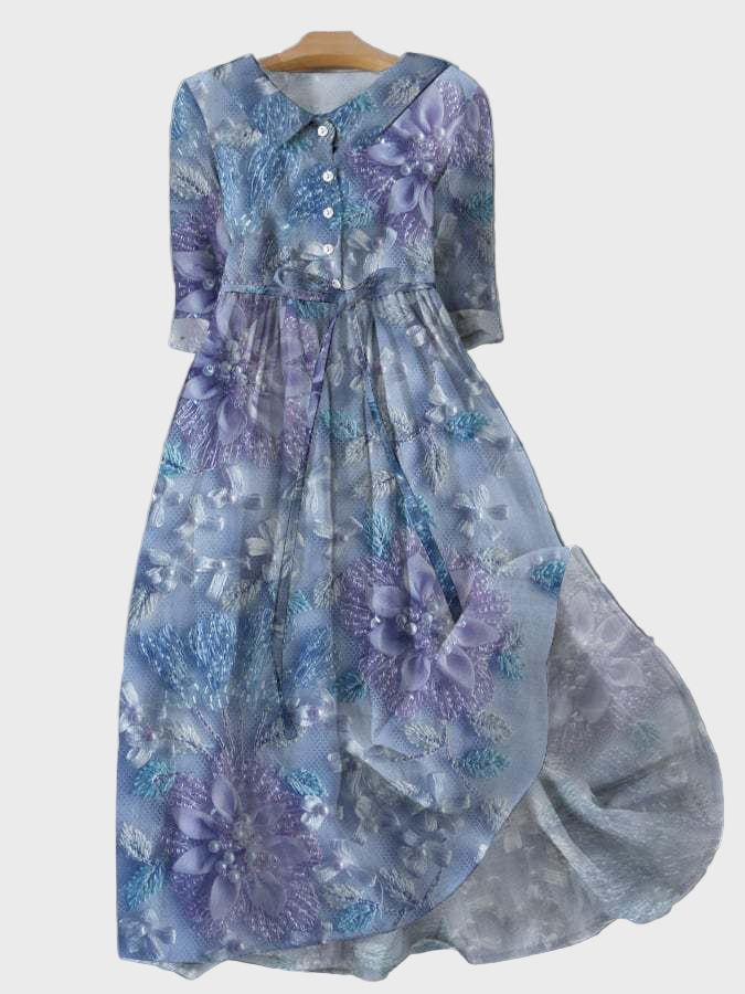 Elizabeth | Radiant Twilight Amethyst Floral Dress