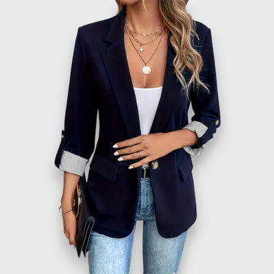 Women’s Blazer – Structured Fit – Single-Breasted – Notched Lapel – Rolled Cuff Sleeves