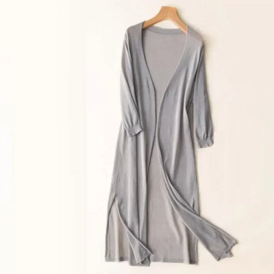Lightweight Long Cardigan - Women's Open Front Sweater, Breathable Layer