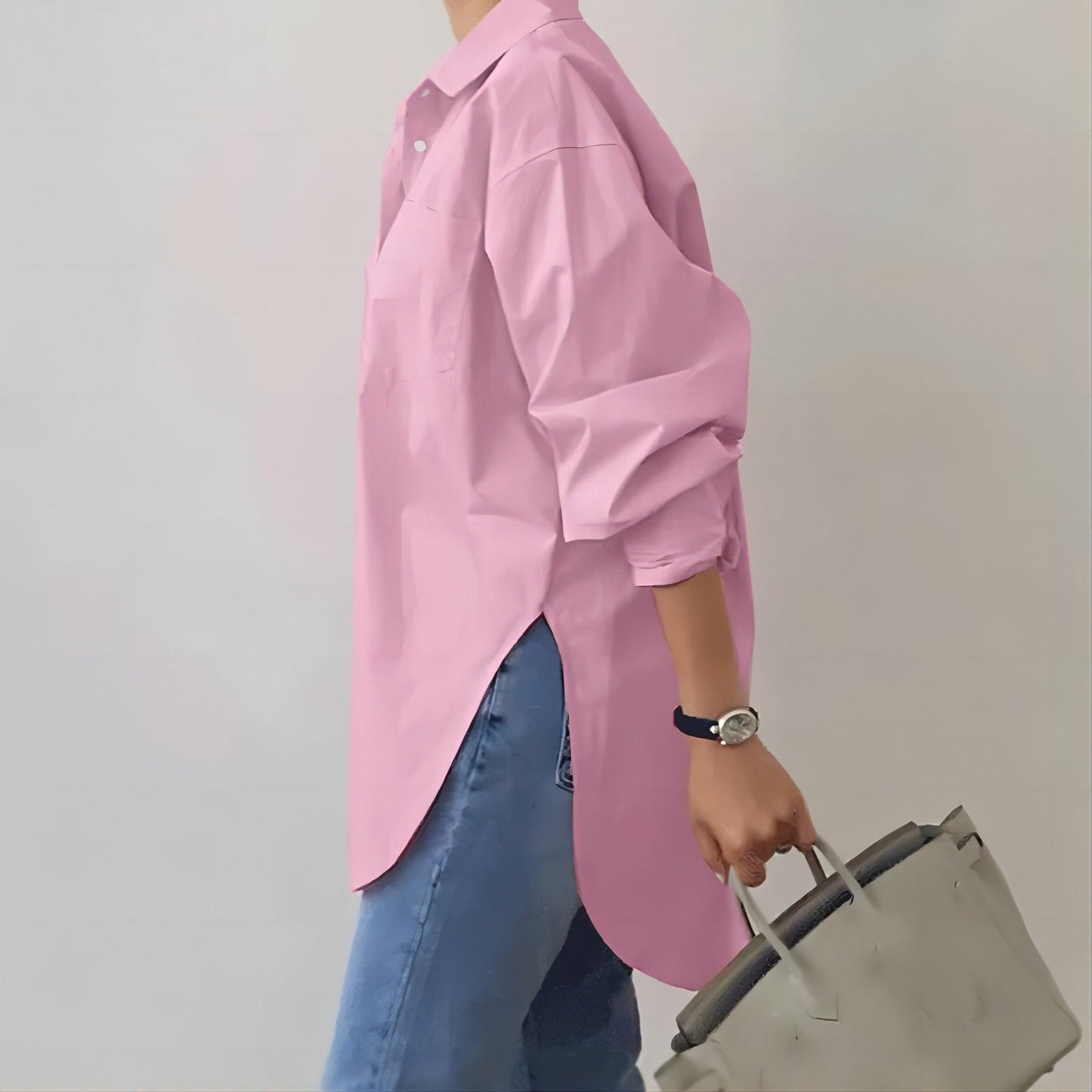Women’s Oversized Shirt – Button-Up – Long Sleeve – Relaxed Fit