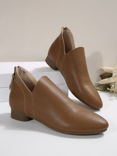 Sophia | Ankle Boots – Low Heel Slip-On