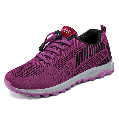Women's Athletic Sneakers – Knit Mesh – Low Top – Breathable – Lightweight – Lace-Up