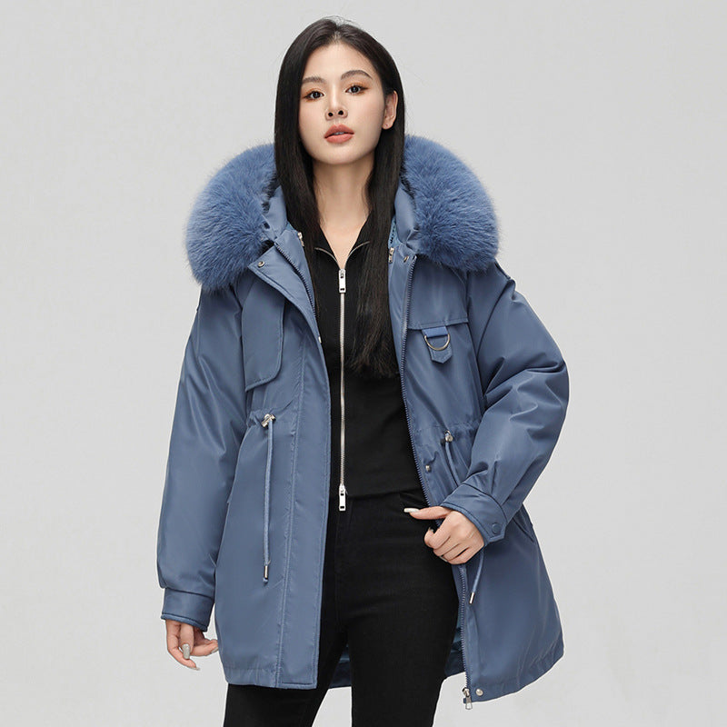 Women’s Parka Jacket – Oversized Fit – Faux Fur Hood – Mid Length – Weather Resistant