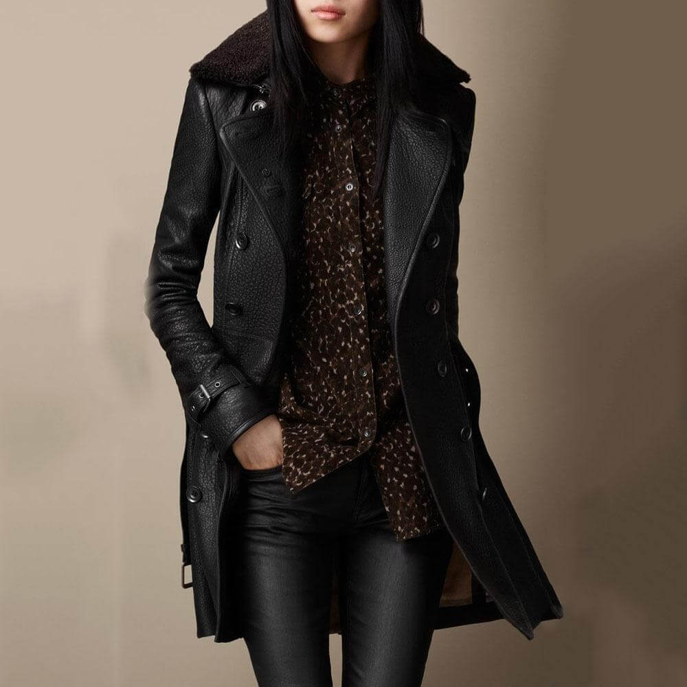 Hattie™ | Elegant Leather Coat