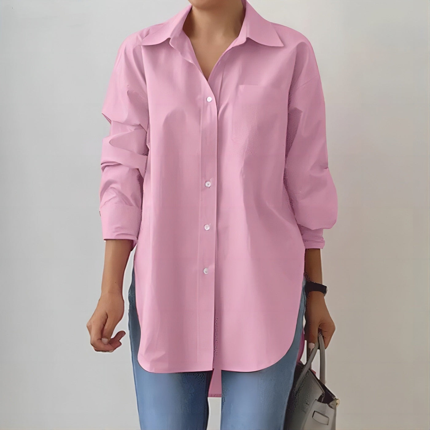 Women’s Oversized Shirt – Button-Up – Long Sleeve – Relaxed Fit