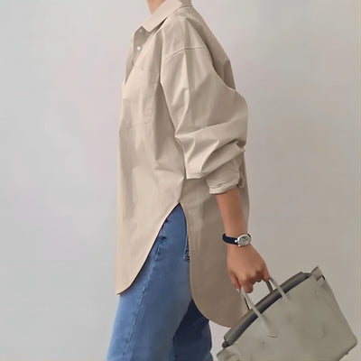 Women’s Oversized Shirt – Button-Up – Long Sleeve – Relaxed Fit
