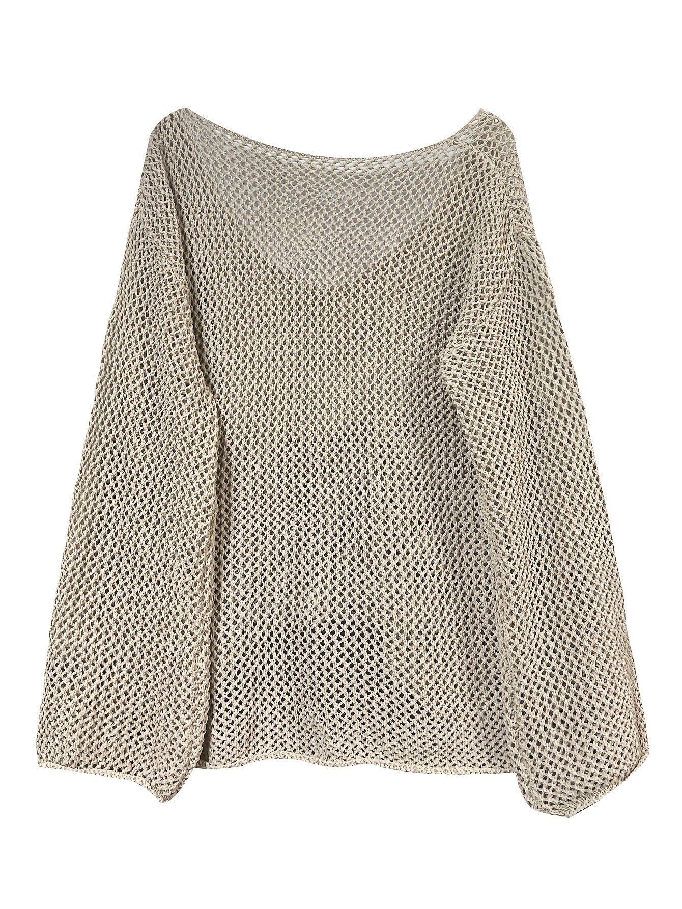 Delilah | Hollow Long Sleeve Loose Knit Sweater