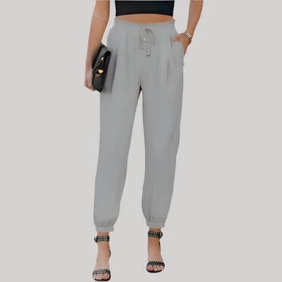 Women's Jogger Trousers - High Waist - Elasticated Cuffs - Adjustable Drawstring