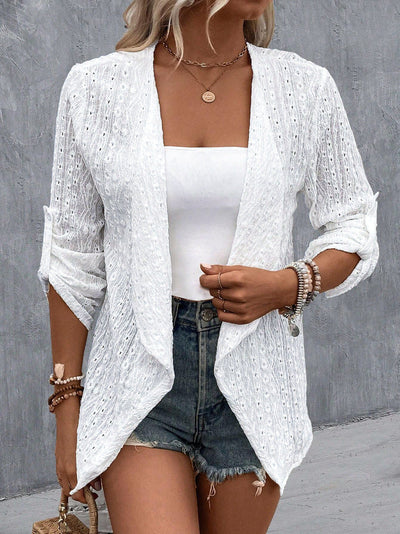 Women’s Cardigan – Crochet Knit – Open Front – Relaxed Fit – Lightweight Boho Style