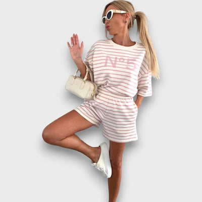 Rowan | Striped Blouse and Shorts Set