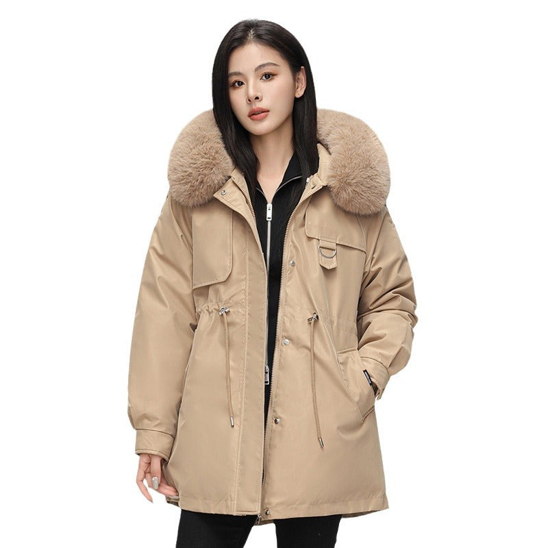 Women’s Parka Jacket – Oversized Fit – Faux Fur Hood – Mid Length – Weather Resistant