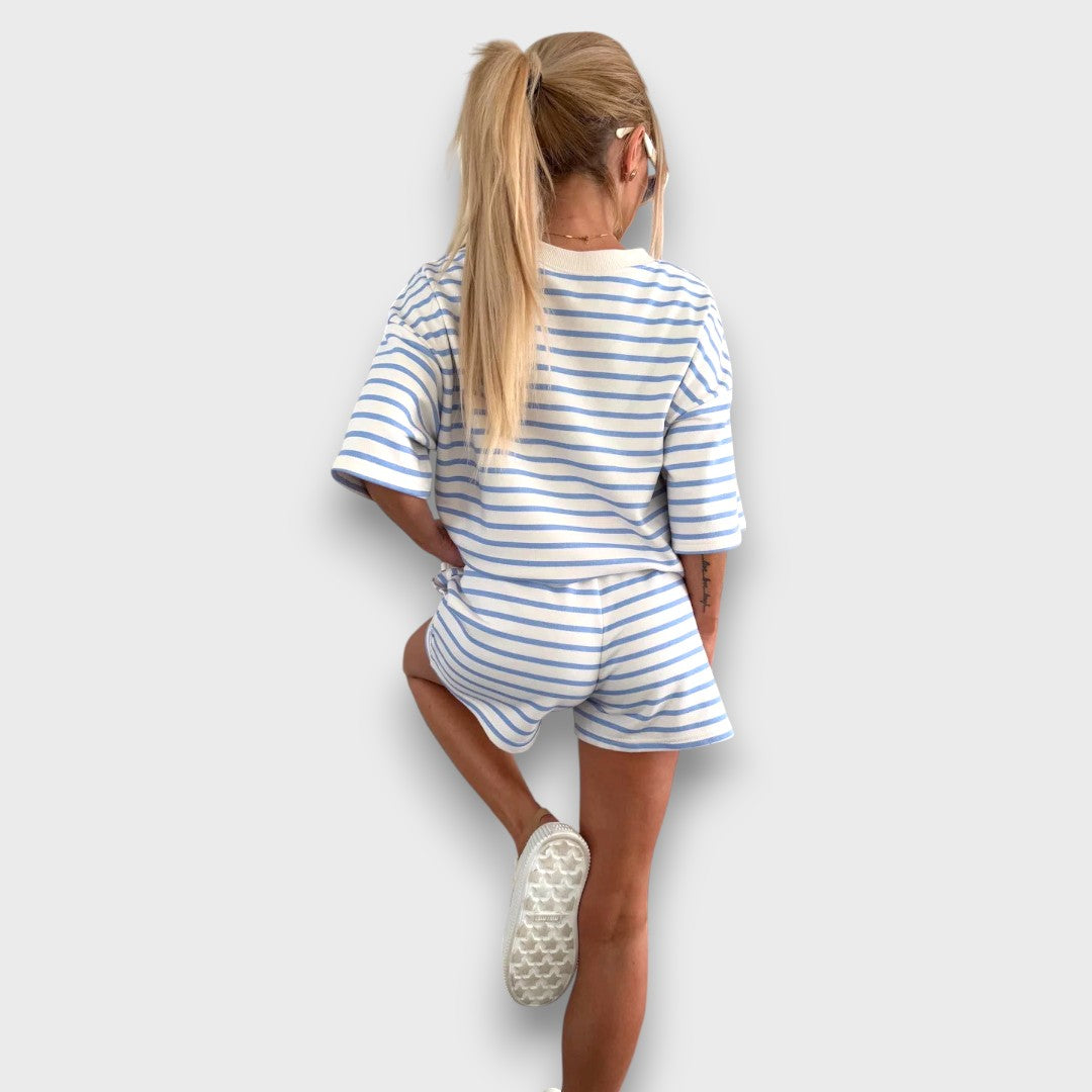 Rowan | Striped Blouse and Shorts Set