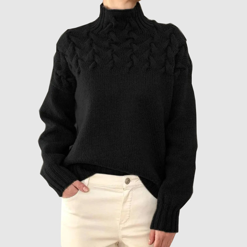 Bella | Cable Knit Turtleneck Sweater With Long Sleeves