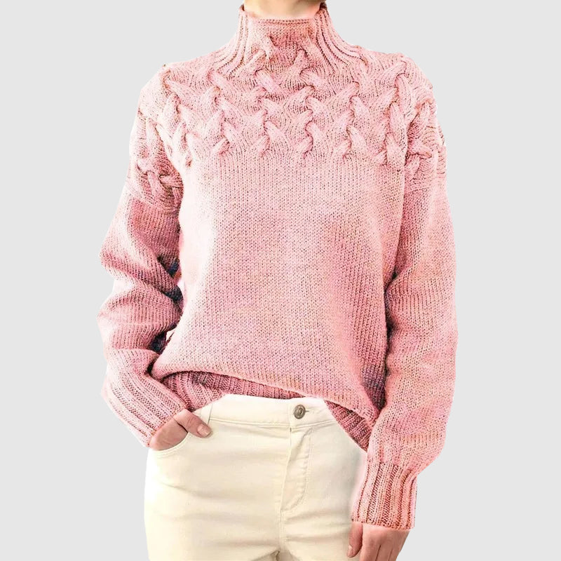 Bella | Cable Knit Turtleneck Sweater With Long Sleeves