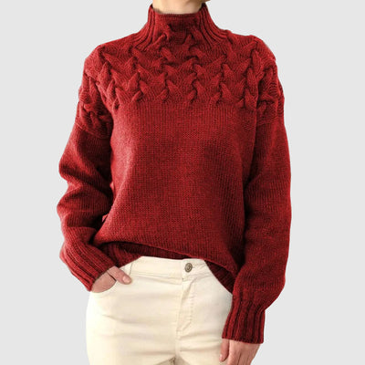 Bella | Cable Knit Turtleneck Sweater With Long Sleeves