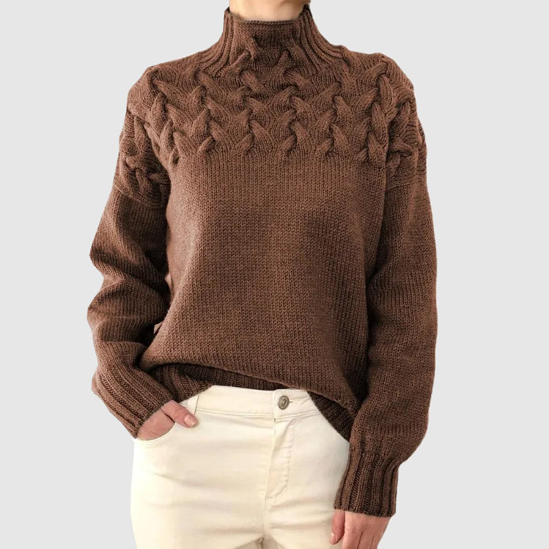 Bella | Cable Knit Turtleneck Sweater With Long Sleeves