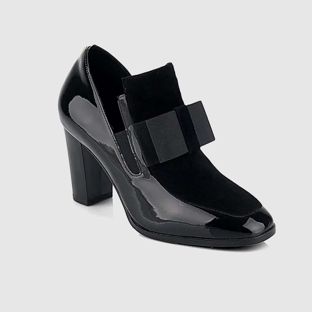 Amira | Paneled Bow Block Heels