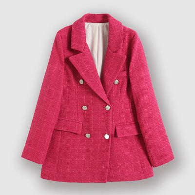 Women's formal coat textured double-breasted blazer