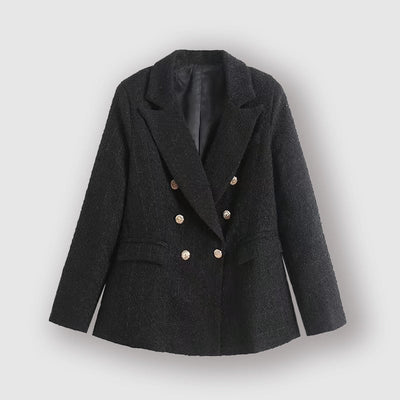 Women's formal coat textured double-breasted blazer
