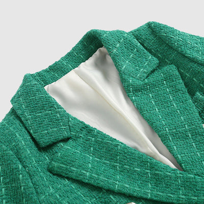 Women's formal coat textured double-breasted blazer