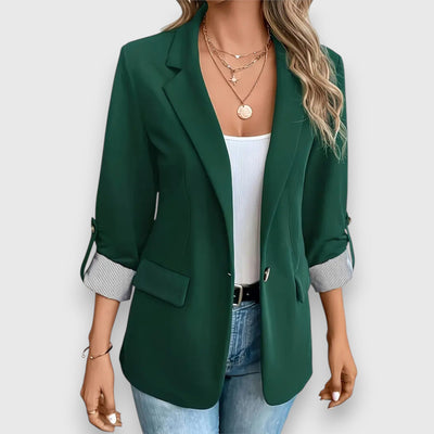 Women’s Blazer – Structured Fit – Single-Breasted – Notched Lapel – Rolled Cuff Sleeves