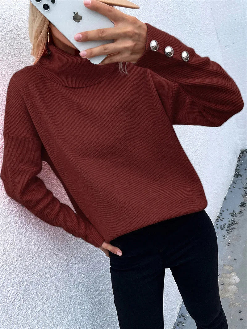Robyn | Casual Knitted Sweater with High Neck