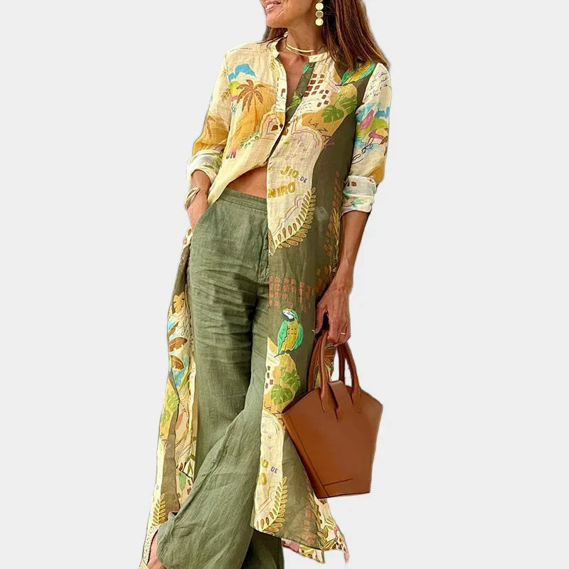 Cameron | Elegant Coordinated Linen Style Ensemble